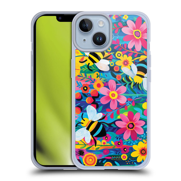 Michael David Ward Humor & Botanicals Bees and Flowers Soft Gel Case for Apple iPhone 14