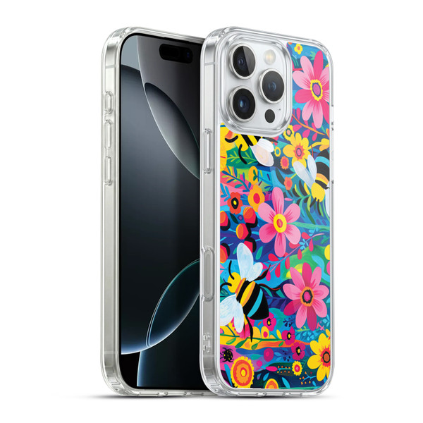 Michael David Ward Humor & Botanicals Bees and Flowers Soft Gel Case for Apple iPhone 16 Pro Max & MagSafe