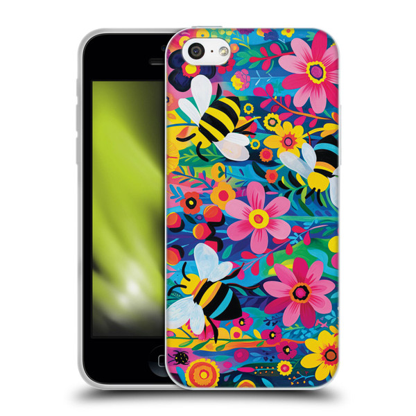 Michael David Ward Humor & Botanicals Bees and Flowers Soft Gel Case for Apple iPhone 5c
