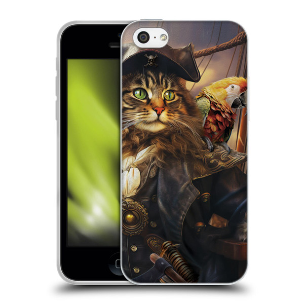 Michael David Ward Humor & Botanicals Captain Cat Soft Gel Case for Apple iPhone 5c