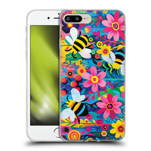Michael David Ward Humor & Botanicals Bees and Flowers Soft Gel Case for Apple iPhone 7 Plus / iPhone 8 Plus