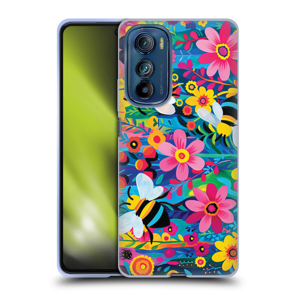 Michael David Ward Humor & Botanicals Bees and Flowers Soft Gel Case for Motorola Edge 30
