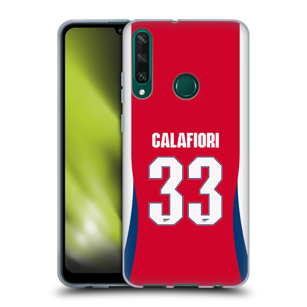 Arsenal FC 2024/25 Players Home Kit Riccardo Calafiori Soft Gel Case for Huawei Y6p