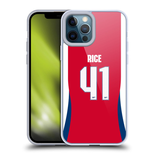 Arsenal FC 2024/25 Players Home Kit Declan Rice Soft Gel Case for Apple iPhone 12 Pro Max