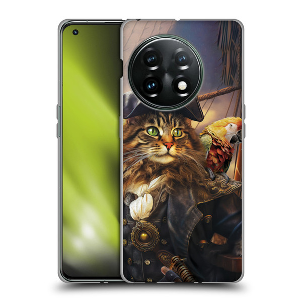 Michael David Ward Humor & Botanicals Captain Cat Soft Gel Case for OnePlus 11 5G