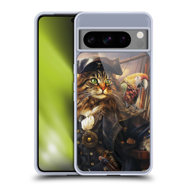 Michael David Ward Humor & Botanicals Captain Cat Soft Gel Case for Google Pixel 8 Pro