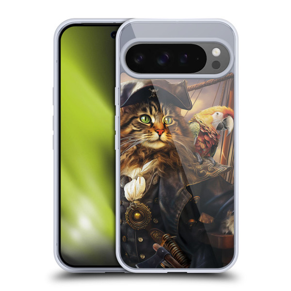 Michael David Ward Humor & Botanicals Captain Cat Soft Gel Case for Google Pixel 9 Pro XL