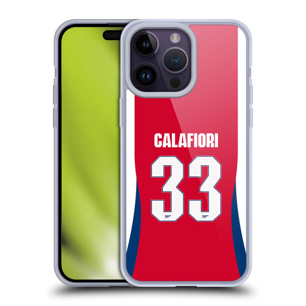Arsenal FC 2024/25 Players Home Kit Riccardo Calafiori Soft Gel Case for Apple iPhone 14 Pro Max