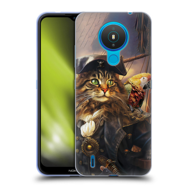 Michael David Ward Humor & Botanicals Captain Cat Soft Gel Case for Nokia 1.4