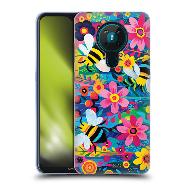 Michael David Ward Humor & Botanicals Bees and Flowers Soft Gel Case for Nokia 5.3