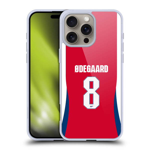 Arsenal FC 2024/25 Players Home Kit Martin Ødegaard Soft Gel Case for Apple iPhone 16 Pro Max