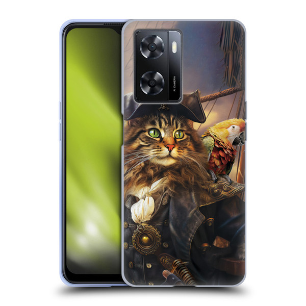 Michael David Ward Humor & Botanicals Captain Cat Soft Gel Case for OPPO A57s