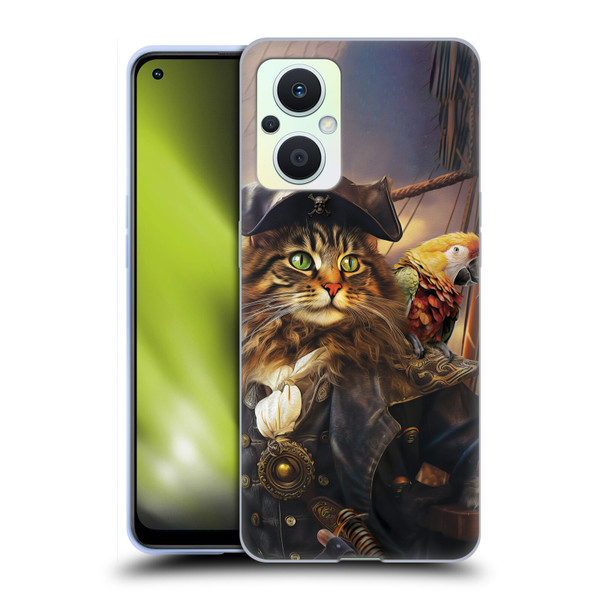 Michael David Ward Humor & Botanicals Captain Cat Soft Gel Case for OPPO Reno8 Lite