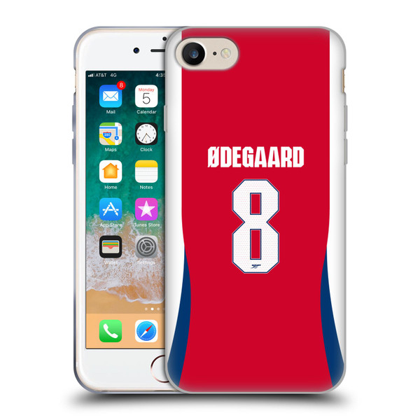 Arsenal FC 2024/25 Players Home Kit Martin Ødegaard Soft Gel Case for Apple iPhone 7 / 8 / SE 2020 & 2022