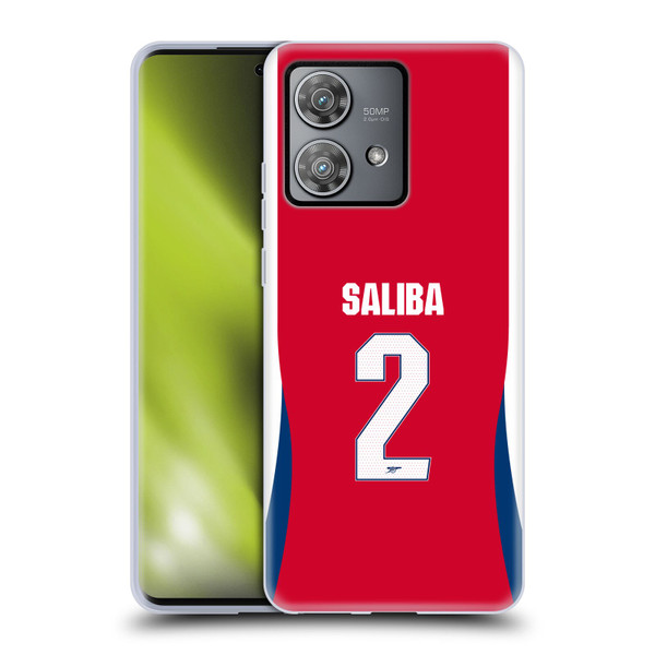 Arsenal FC 2024/25 Players Home Kit William Saliba Soft Gel Case for Motorola Edge 40 Neo 5G