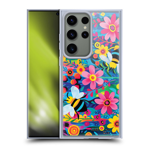 Michael David Ward Humor & Botanicals Bees and Flowers Soft Gel Case for Samsung Galaxy S23 Ultra 5G