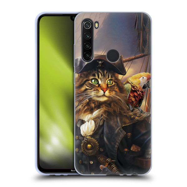 Michael David Ward Humor & Botanicals Captain Cat Soft Gel Case for Xiaomi Redmi Note 8T