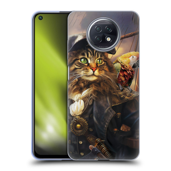 Michael David Ward Humor & Botanicals Captain Cat Soft Gel Case for Xiaomi Redmi Note 9T 5G