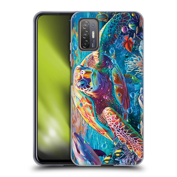 Michael David Ward Psychedelic Art Turtle Magic Soft Gel Case for HTC Desire 21 Pro 5G