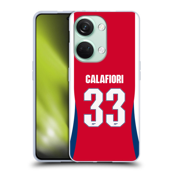 Arsenal FC 2024/25 Players Home Kit Riccardo Calafiori Soft Gel Case for OnePlus Nord 3 5G