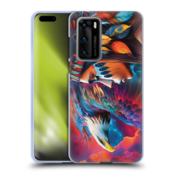 Michael David Ward Psychedelic Art Eagle Soft Gel Case for Huawei P40 5G