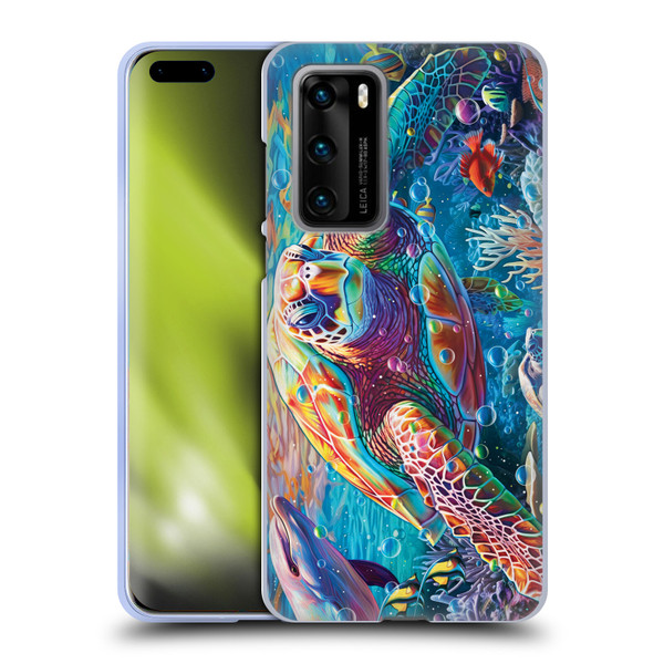Michael David Ward Psychedelic Art Turtle Magic Soft Gel Case for Huawei P40 5G