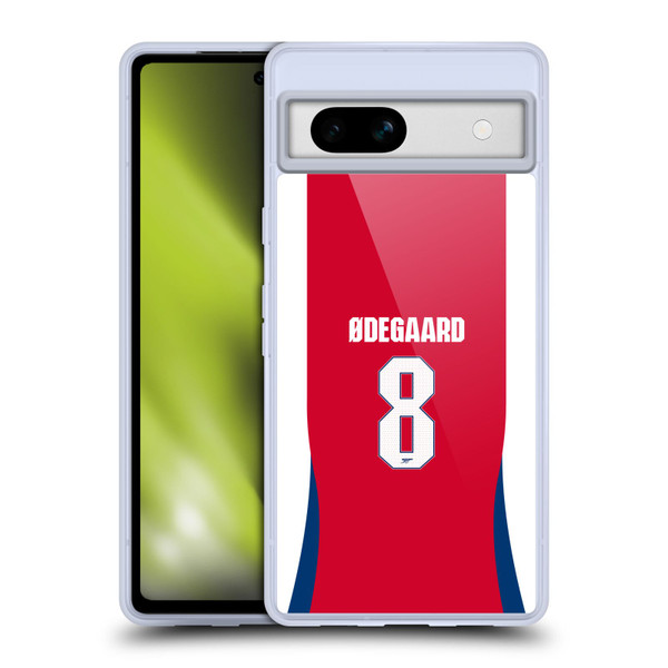 Arsenal FC 2024/25 Players Home Kit Martin Ødegaard Soft Gel Case for Google Pixel 7a