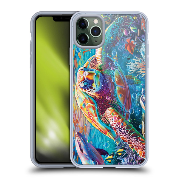 Michael David Ward Psychedelic Art Turtle Magic Soft Gel Case for Apple iPhone 11 Pro Max