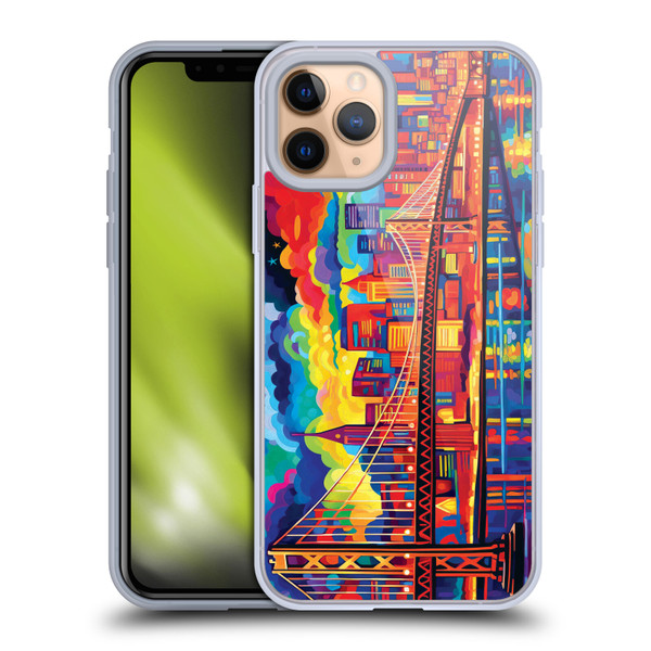 Michael David Ward Psychedelic Art Midnight In San Francisco Soft Gel Case for Apple iPhone 11 Pro