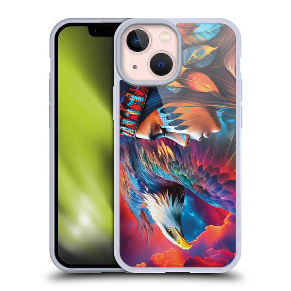 Michael David Ward Psychedelic Art Eagle Soft Gel Case for Apple iPhone 13 Mini