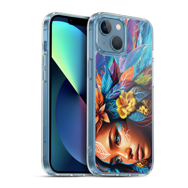 Michael David Ward Psychedelic Art Ocean Spirit Soft Gel Case for Apple iPhone 13 Mini & MagSafe