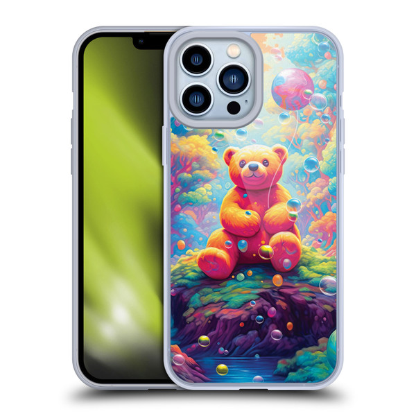 Michael David Ward Psychedelic Art Teddy Bear In Wonderland Soft Gel Case for Apple iPhone 13 Pro Max