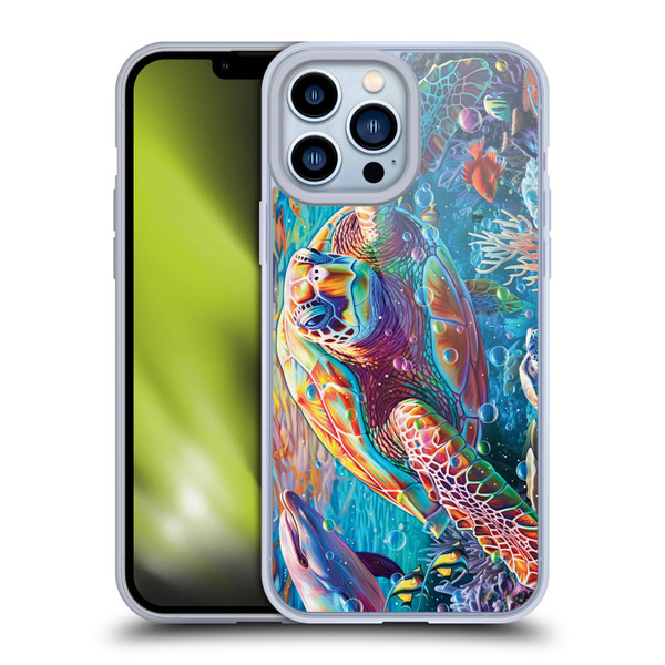 Michael David Ward Psychedelic Art Turtle Magic Soft Gel Case for Apple iPhone 13 Pro Max