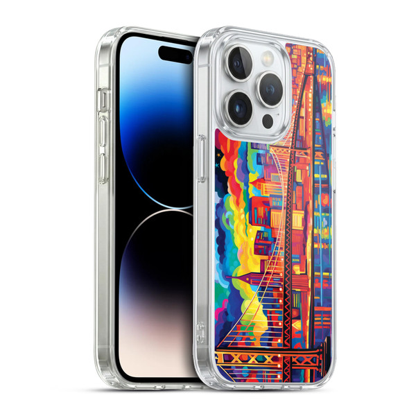 Michael David Ward Psychedelic Art Midnight In San Francisco Soft Gel Case for Apple iPhone 13 Pro & MagSafe