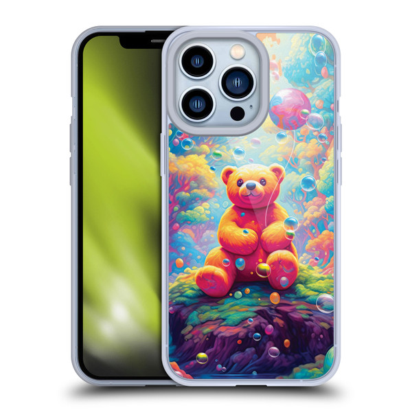 Michael David Ward Psychedelic Art Teddy Bear In Wonderland Soft Gel Case for Apple iPhone 13 Pro