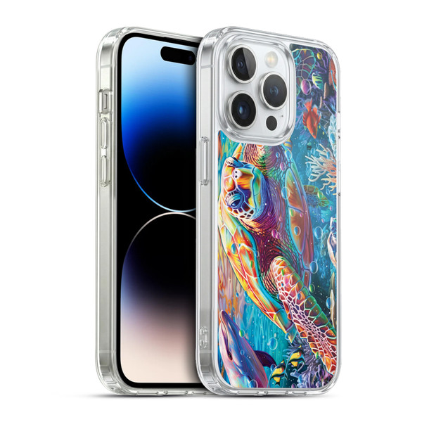 Michael David Ward Psychedelic Art Turtle Magic Soft Gel Case for Apple iPhone 13 Pro & MagSafe