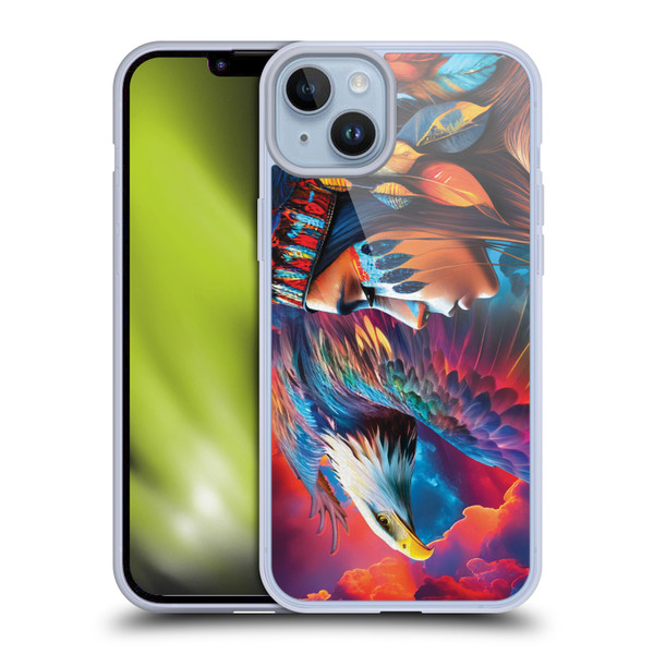 Michael David Ward Psychedelic Art Eagle Soft Gel Case for Apple iPhone 14 Plus