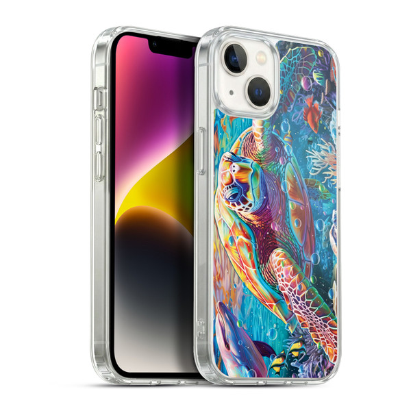 Michael David Ward Psychedelic Art Turtle Magic Soft Gel Case for Apple iPhone 14 Plus & MagSafe