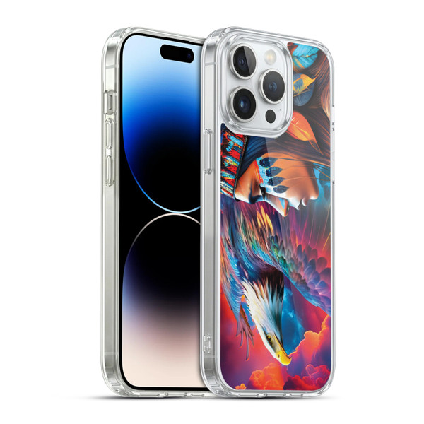 Michael David Ward Psychedelic Art Eagle Soft Gel Case for Apple iPhone 14 Pro Max & MagSafe