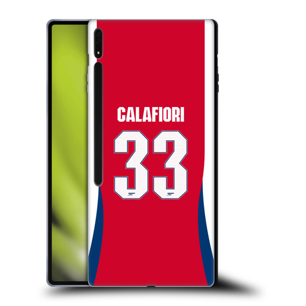 Arsenal FC 2024/25 Players Home Kit Riccardo Calafiori Soft Gel Case for Samsung Galaxy Tab S8 Ultra