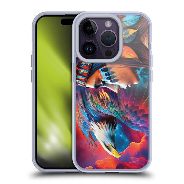 Michael David Ward Psychedelic Art Eagle Soft Gel Case for Apple iPhone 14 Pro