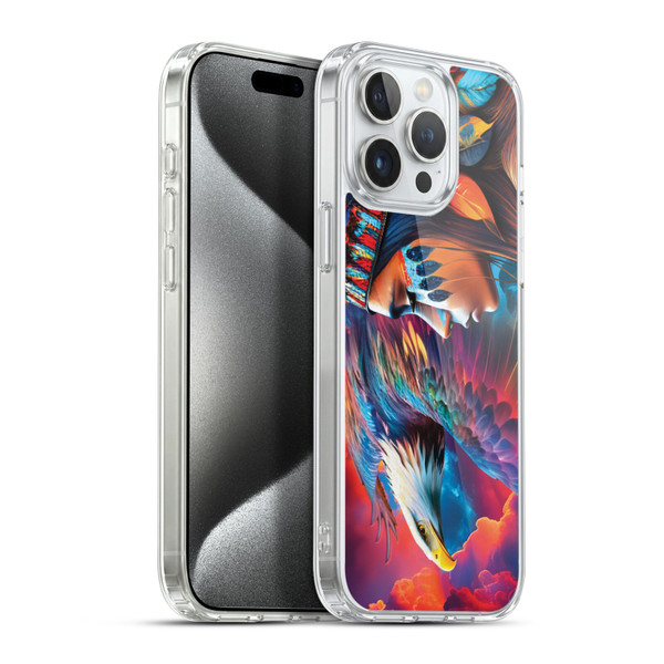 Michael David Ward Psychedelic Art Eagle Soft Gel Case for Apple iPhone 15 Pro Max & MagSafe