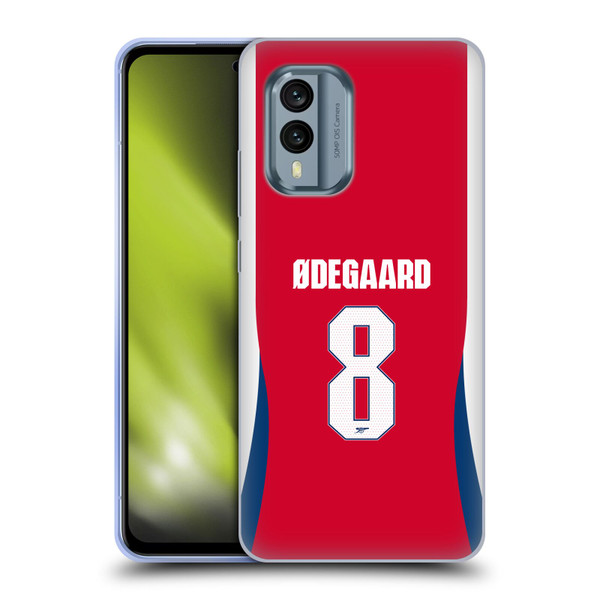 Arsenal FC 2024/25 Players Home Kit Martin Ødegaard Soft Gel Case for Nokia X30