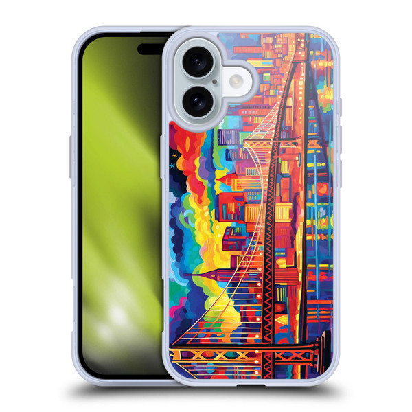 Michael David Ward Psychedelic Art Midnight In San Francisco Soft Gel Case for Apple iPhone 16