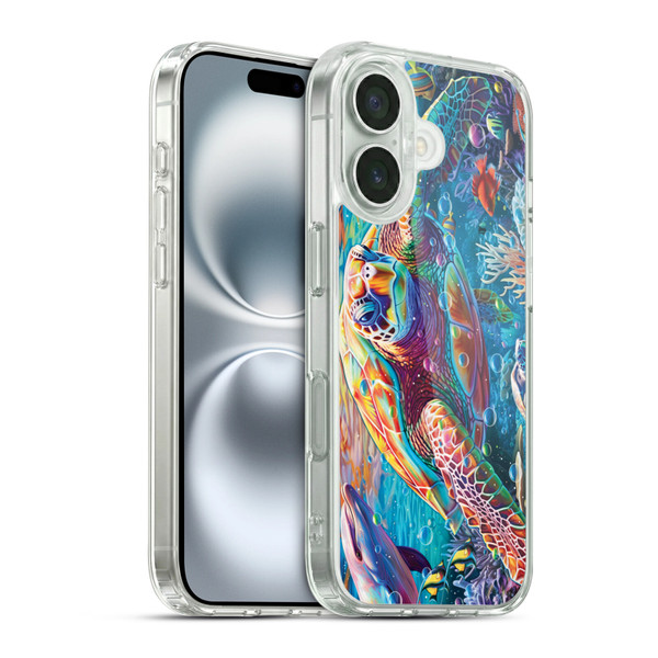 Michael David Ward Psychedelic Art Turtle Magic Soft Gel Case for Apple iPhone 16 & MagSafe