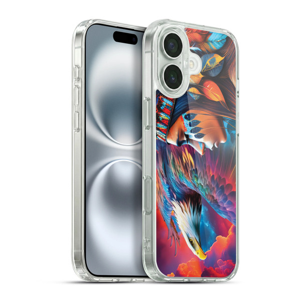 Michael David Ward Psychedelic Art Eagle Soft Gel Case for Apple iPhone 16 Plus & MagSafe