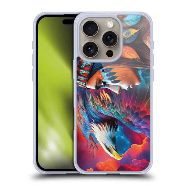 Michael David Ward Psychedelic Art Eagle Soft Gel Case for Apple iPhone 16 Pro