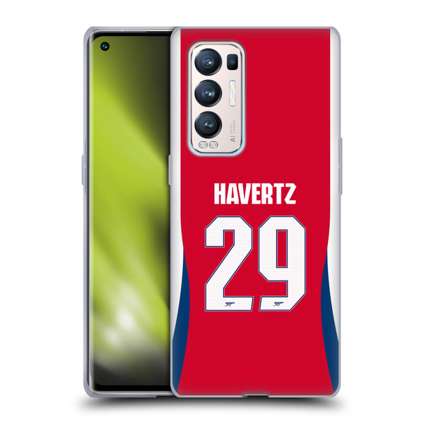 Arsenal FC 2024/25 Players Home Kit Kai Havertz Soft Gel Case for OPPO Find X3 Neo / Reno5 Pro+ 5G