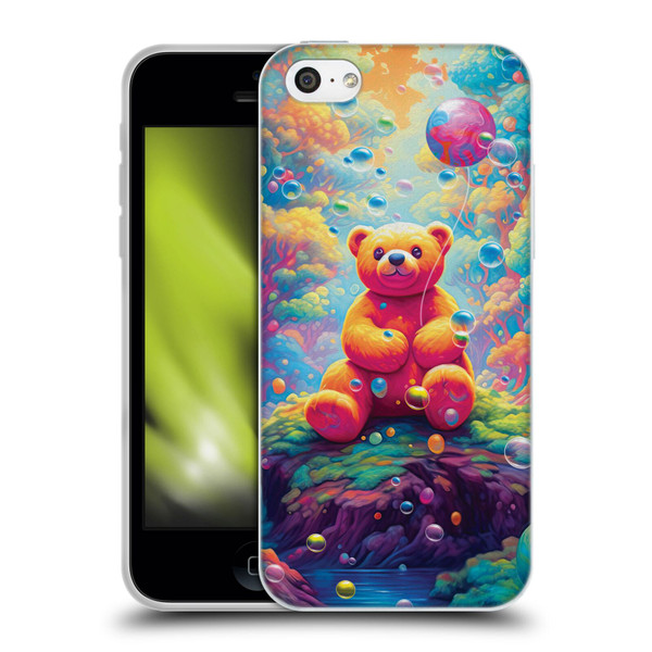 Michael David Ward Psychedelic Art Teddy Bear In Wonderland Soft Gel Case for Apple iPhone 5c