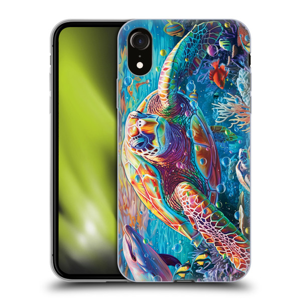 Michael David Ward Psychedelic Art Turtle Magic Soft Gel Case for Apple iPhone XR